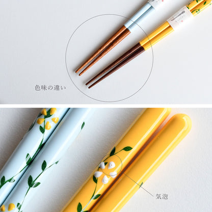 【メール便可】【クリックポスト便可】ギフト2膳セット 若狭塗箸 凛花（りんか）水色＆黄色