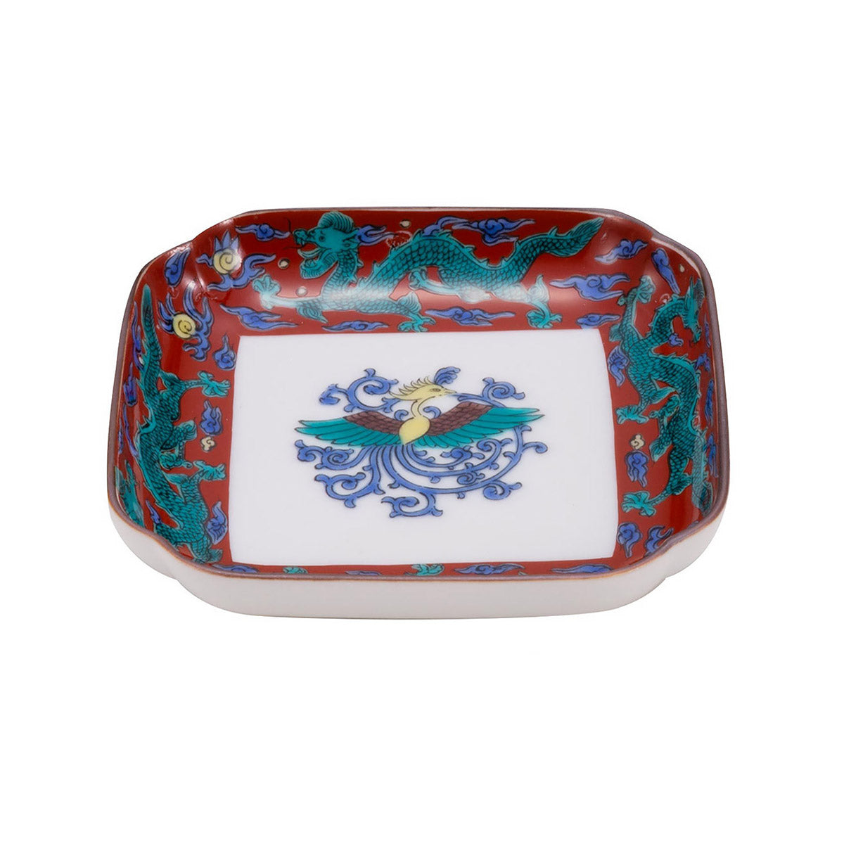 角小皿 歴代画 木米【日本製 九谷焼】