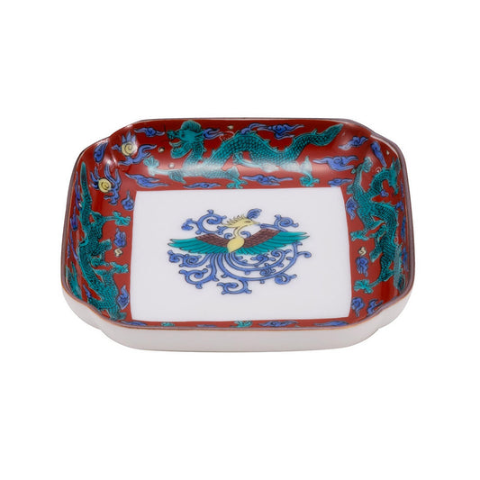 角小皿 歴代画 木米【日本製 九谷焼】