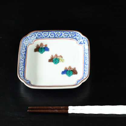 角小皿 歴代画 古九谷【日本製 九谷焼】