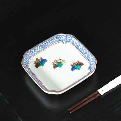 角小皿 歴代画 古九谷【日本製 九谷焼】