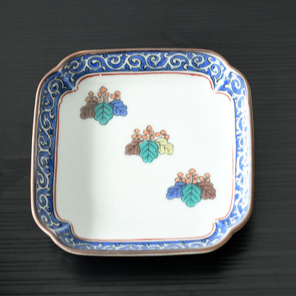 角小皿 歴代画 古九谷【日本製 九谷焼】