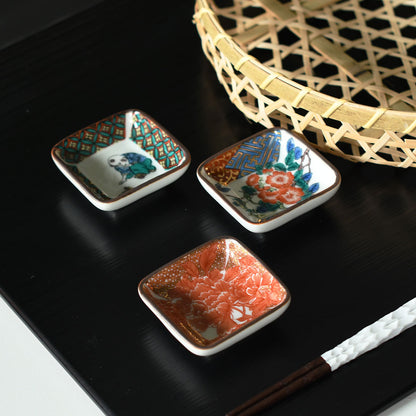 プチ小皿 歴代画 赤絵【日本製 九谷焼】