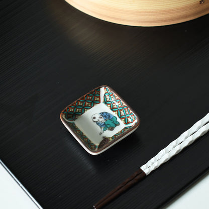 プチ小皿 歴代画 木米【日本製 九谷焼】