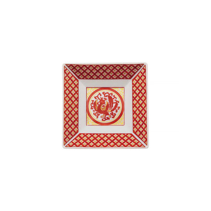 九谷焼 3号角皿 時代画風 古九谷/吉田屋/飯田屋/庄三