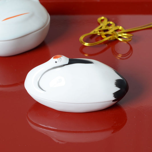 用美 YOUBI 陶器珍味入 ミニサイズ鶴型珍味入 26675