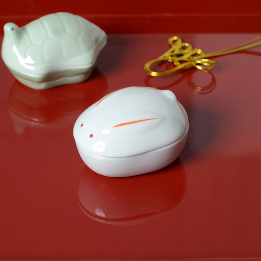 用美 YOUBI 陶器珍味入 白うさぎ珍味入 26677