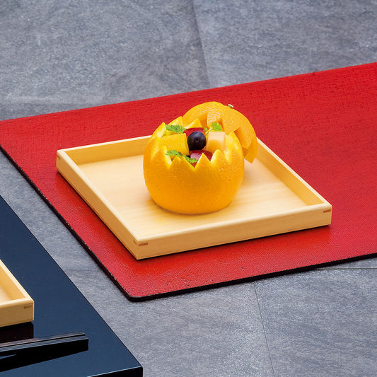 【取り寄せ商品】用美 YOUBI 敷皿・盛皿 ひのき おはこ料理皿 4寸5分【日本製】 30347