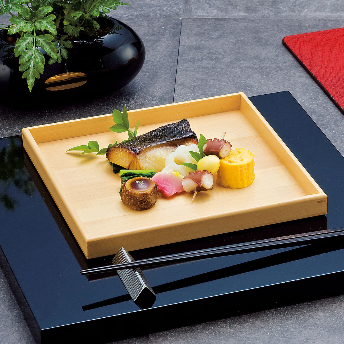 【取り寄せ商品】用美 YOUBI 敷皿・盛皿 ひのき おはこ料理皿 6寸5分【日本製】 30349