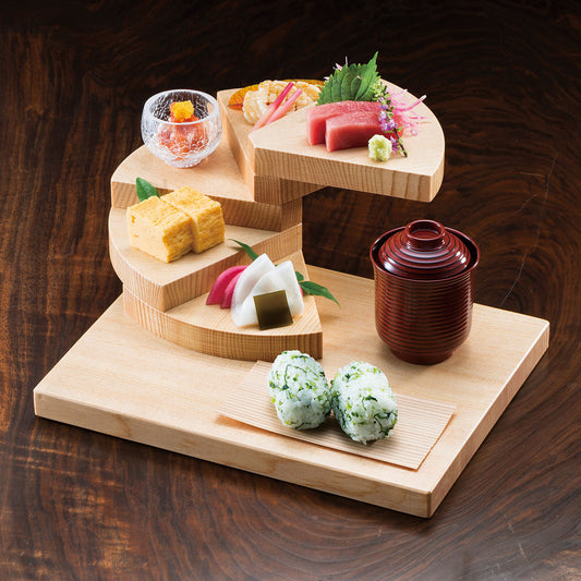 【取り寄せ商品】用美 YOUBI 立体盛込 回旋 角ベース 五段【日本製】 35399