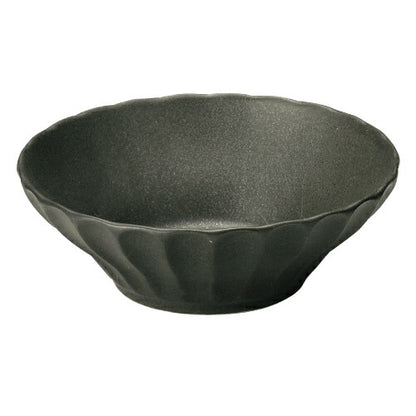 【取り寄せ商品】黒花 12.5cm浅ボウル　0031