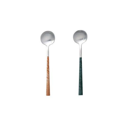 【取り寄せ商品】【メール便可】【クリックポスト便可】 POLA Marble ティースプーン　2色（マット/キャメルブラウン、マット/フォレストグリーン）【ポルトガル製】　BI309-TS/BI409-TS