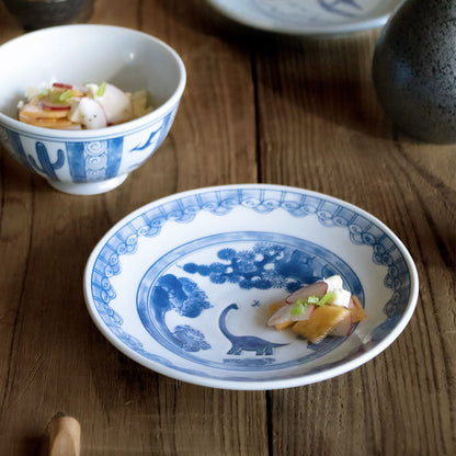 江戸っ子恐竜 竜山水 銘々皿【日本製 美濃焼】