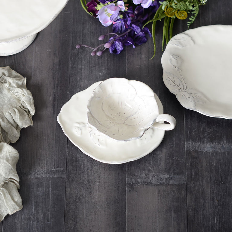 ROMANTICA ロマンティカ・カップ＆ソーサー（オフホワイト） qw-7609