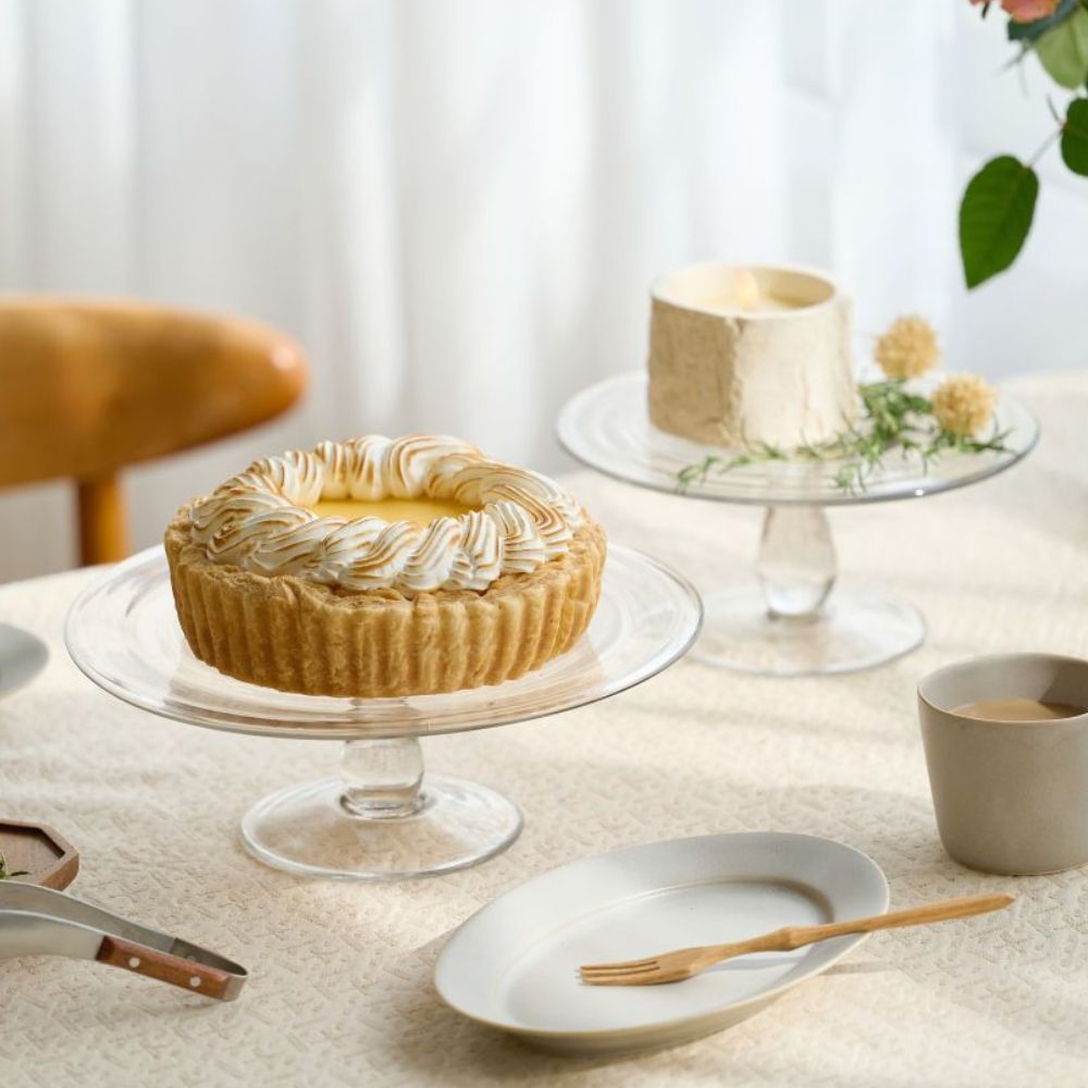 涼しげな佇まいのリューズガラス ケーキスタンド 2サイズ