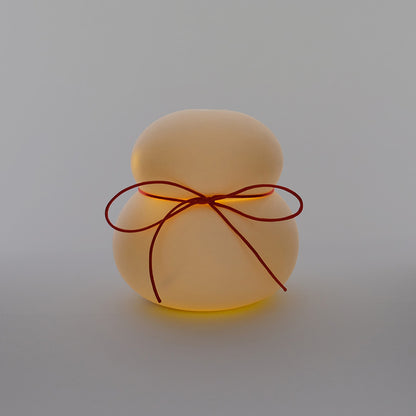 鏡餅のオブジェとしても使える 半磁器のLEDライト 雪だるま ビッグ