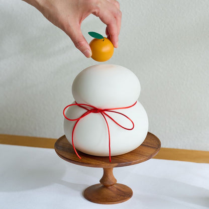 鏡餅のオブジェとしても使える 半磁器のLEDライト 雪だるま ビッグ