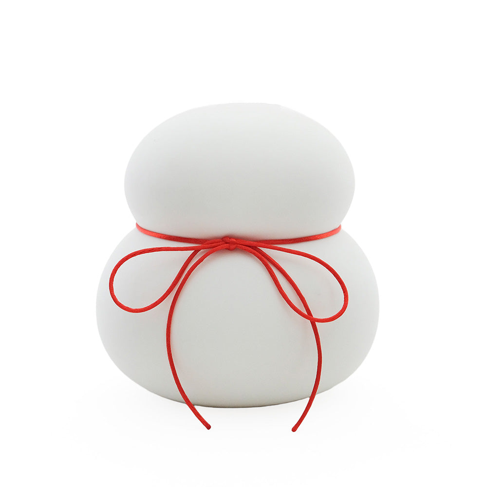 鏡餅のオブジェとしても使える 半磁器のLEDライト 雪だるま ビッグ