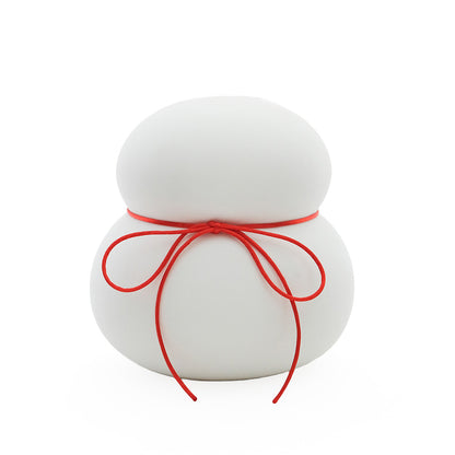 鏡餅のオブジェとしても使える 半磁器のLEDライト 雪だるま ビッグ