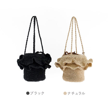 甘辛コーデを楽しめるフリルのショルダーバッグ 2色