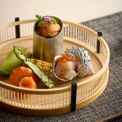 【取り寄せ商品】白竹千筋盛器・丸