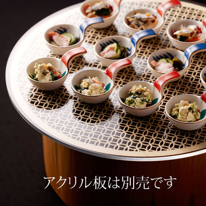 【取り寄せ商品】ひのき細密膳　丸　七宝　大【日本製】　38134