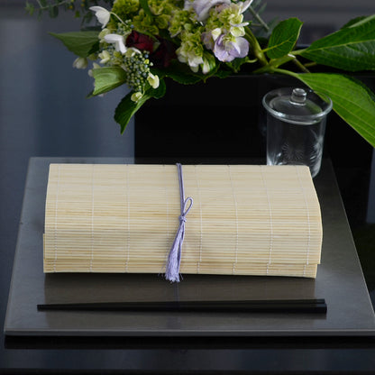 新すだれ弁当 無地 大 紐付 ２色 38558 17-091-05