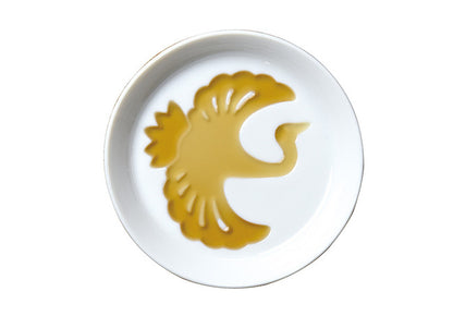 縁起紋醤油皿 白磁